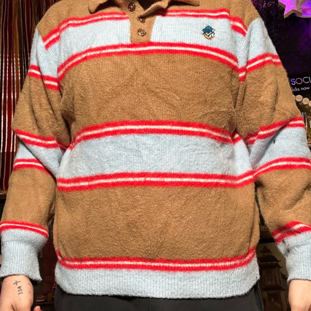 Forever 21 Brown and Red Striped Sweater